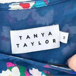 Tanya Taylor  Navy‎ Silk Floral Liz Puffed Sleeve Mini Dress Photo 3