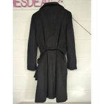 Ann Taylor New Sz XS solid Black Wool Blend Belted Funnel Neck Coat pea coat Photo 6