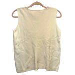Liz Claiborne LizSport Cream V Neck Sweater Vest with Crochet Lace Trim Photo 2