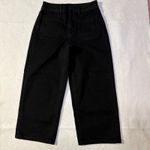 Quince Bella Stretch Patch pocket wide leg Black Cropped Jeans High Rise Utility Photo 2