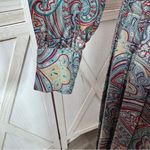 Vintage J.G. Hook Paisley Pleated Skirt Mock Neck Maxi Dress Green Multi 4 Photo 6