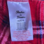 Peaches and Dreams Reindeer Plaid Bathrobe Christmas Red blue Size XL Photo 14