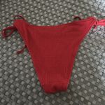 Aerie  Coral Ribbed Tie-Side Bikini Bottom Photo 3