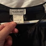 Natori Vintage  Silky Satin Maxi Night Gown Size Small Black Sheer Lace Slevves Photo 5