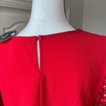 Vine & Love  new with tags red blouse with sequin sleeves size M  holiday Photo 4