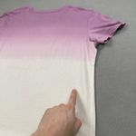 REEF Shirt M Womens Purple White Ombre Paradise Lily Flower Relaxed Dip Dye Tee Photo 6