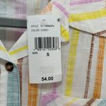 Roxy  Beach Nostalgia Top NWT size Small Striped Button Up Short Sleeve Blouse Photo 6