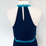 Max Studio Navy Blue Yellow Colorblock Maxi Dress Photo 4