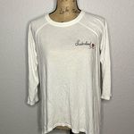 Mate the Label NWOT White Long Sleeve Raglan Sisterhood Tattoo Flowy Top sz S/M Photo 3
