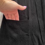 Chico's Chico’s black bamboo rayon open front cardigan with pockets, size 1 or M preppy Photo 4
