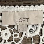 Loft  Croqueted Knit Floral White Women’s Sleeveless Tank Top Small Photo 4