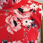 Elle Floral Tiered High Neck Low Back Dress Sz XXL Back Bow Tie Feminine Career Photo 10