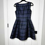 Nanette Lepore Anthro  Deryn Blue Black Plaid Fit Flare Dress Women's Size 4 Photo 7