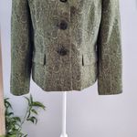 Le Suit Olive Green Snakeskin Print Skirt Suit Size 12 Photo 3