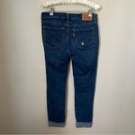 Levi's Levi Jeans Distressed Ripped Cuffed 711 Skinny Blue Denim Casual Neutral Trendy Photo 3