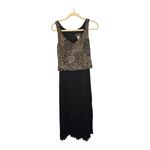 Alex Evenings ‎ Dress and Blazer Women's Size 6 Maxi Pleats Sparkle Gold Black Photo 4