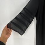 Susan Graver  Black Liquid Knit‎ Open Front Cardigan Sheer Flare 3/4 Sleeves S Photo 2
