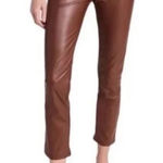 MOTHER THE MID RISE DAZZLER ANKLE Pants Size 27 Brown Faux Leather New #X1 Photo 0