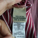 L.L.Bean Deep Red White Cowl Neck Stripe Blouse M Photo 4