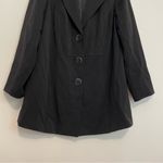 Lane Bryant Plus Size Solid Black Three Button Long Duster Work Blazer or Jacket Photo 2