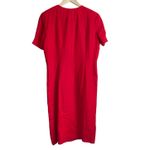 Brooks Brothers Vintage Women Sheath Dress 6 Midi Red Irish Linen Career Luxe Photo 2
