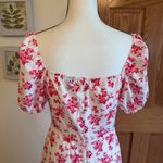 SheIn Women's Pink Floral Puff Sleeve Maxi Dress Milkmaid Style Size S Photo 5