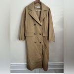 ZARA  LONG BUTTONED TRENCH LIGHT TAN Size M Photo 1