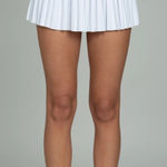 Gold Hinge  Off White Pleated Tennis Skirt Photo 0