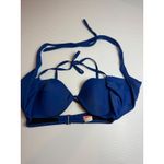Victoria's Secret ‎ Blue Halter Bikini Top Tie Front Swimsuit 34C Photo 2