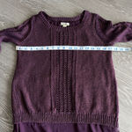 Lucky Brand Lined Sweater Womens Small Purple Metallic Back Slit Open Knit Photo 6