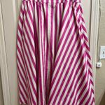 Boden USA Print satin A-line maxi skirt in pink stripe Photo 2