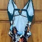 SheIn Green and Floral Bathing Suit One Piece Swimwear Size Large Photo 3