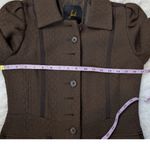 JACK  Puff Shoulder Poetcore Coat Jacket Herringbone Tweed Brown Small Photo 8