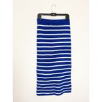 Mango NWT Striped Knitted Midi Skirt Size Medium Blue White Stretch Photo 10