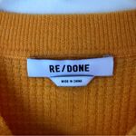 RE/DONE Waffle Slim Pullover Yellow Orange Lightweight Knit Top L Photo 5