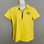 Ralph Lauren L-RL Ralph‎ Lauren Active Polo Shirt Quarter Zip Women Small Yellow Short Sleeve Photo 0