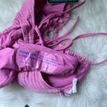 Isabella Rose Pink Smocked One Piece Strappy Swimsuit NWT Size M Photo 3