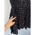True Craft  Dress Women M Black Floral Print High Waist Ruffled Boho Babydoll NWT Photo 4