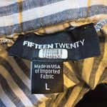 Fifteen Twenty FIFTEEN-TWENTY Skort Shorts White Blue Striped Wrap Linen Woven Large Photo 3