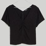 Madewell  Puff-Sleeve Top in Floral Jacquard in black size 10 Photo 2