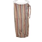 Free People  Multicolor Striped Midi Tie-Waist Wrap Aubrey Sarong Skirt Size 10 Photo 1