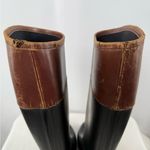 Tory Burch  Leather Rubber Diana Equestrian Riding Boots in Black Brown Size‎ 8 Photo 8