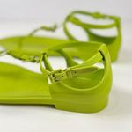 Ralph Lauren Womens Sandals Green Thong Strappy Flat Rubber Italian Casual US 8 Photo 5