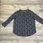 H&M Blue White Pale Pink Floral Print 3/4 Sleeve Women's Shirt Size Medium Photo 4