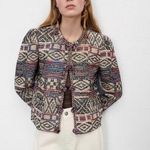 ZARA NWT  Cropped Geometric Multicolor Embroidered Wool Blend Jacket Sz S Photo 0