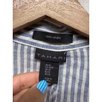 Tahari  100% Linen Striped‎ Blazer Women M Blue White Office Nautical Coastal Photo 2