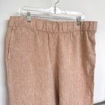 J. Jill Pure Linen Brown Elastic Waist Pants Wide Leg Beach Resortwear XL Petite Size undefined Photo 1