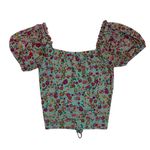 Crave fame  Women‎ Small Floral Crop Top Short Sleeve Boho Summer Y2K Photo 3