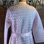 Vintage Appels Baby Pink Quilted Satin Robe with Appliqué on Shoulders Size S Photo 3
