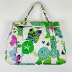 Vera Bradley  | Sateen Nicole Butterfly Floral Print Satchel Handbag Photo 7